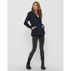 Parka Capuche Mancherons bleu