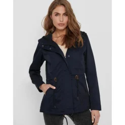 Parka Capuche Mancherons bleu