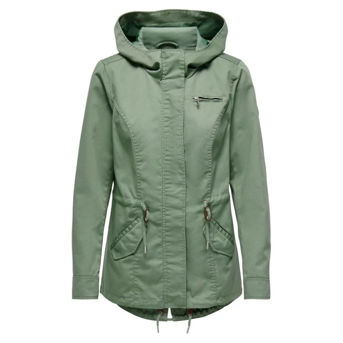 Parka Capuche Mancherons vert