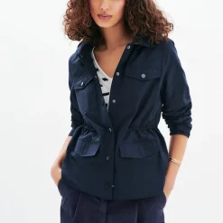 Parka femme bleu en coton