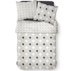 Parure de lit 2 personnes Coton 57 Fils Lina