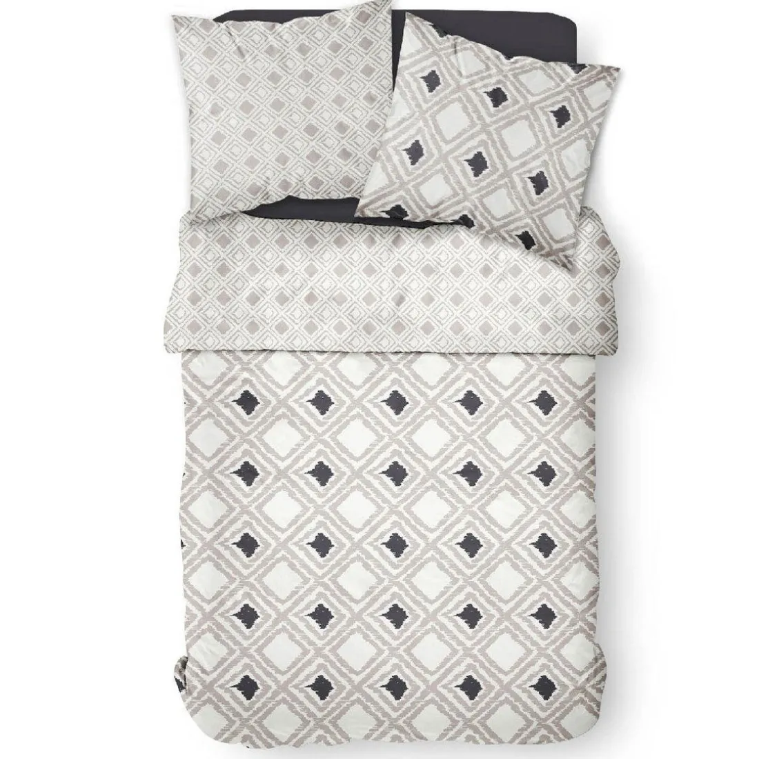 Parure de lit 2 personnes Coton 57 Fils Lina