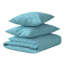 Parure de lit coton JEHAUT - bleu clair