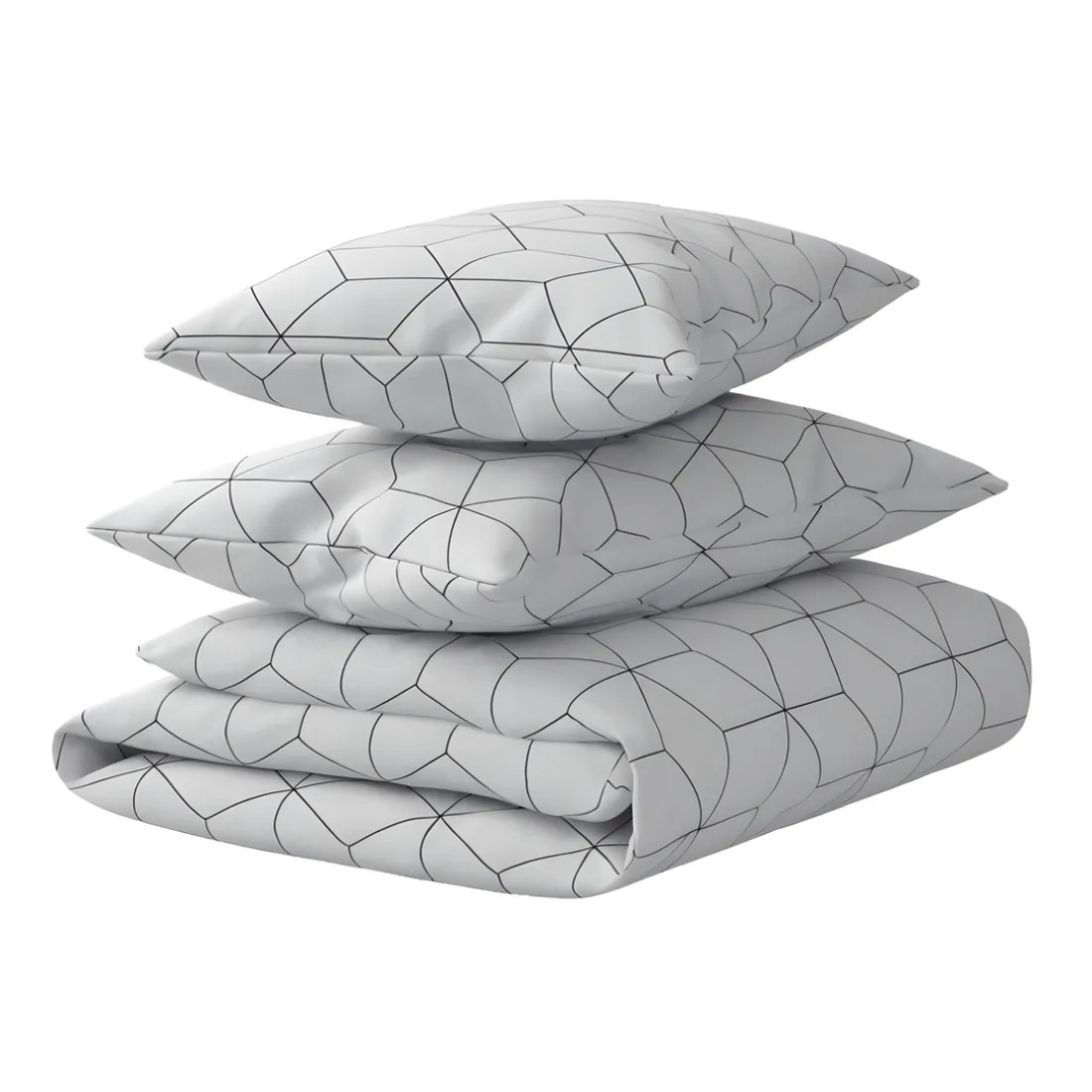 Parure de lit coton JEHAUT - blanc/noir