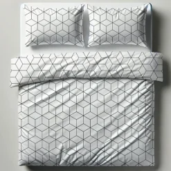 Parure de lit coton JEHAUT - blanc/noir