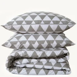 Parure de lit en Coton LORENZ- Gris/Blanc