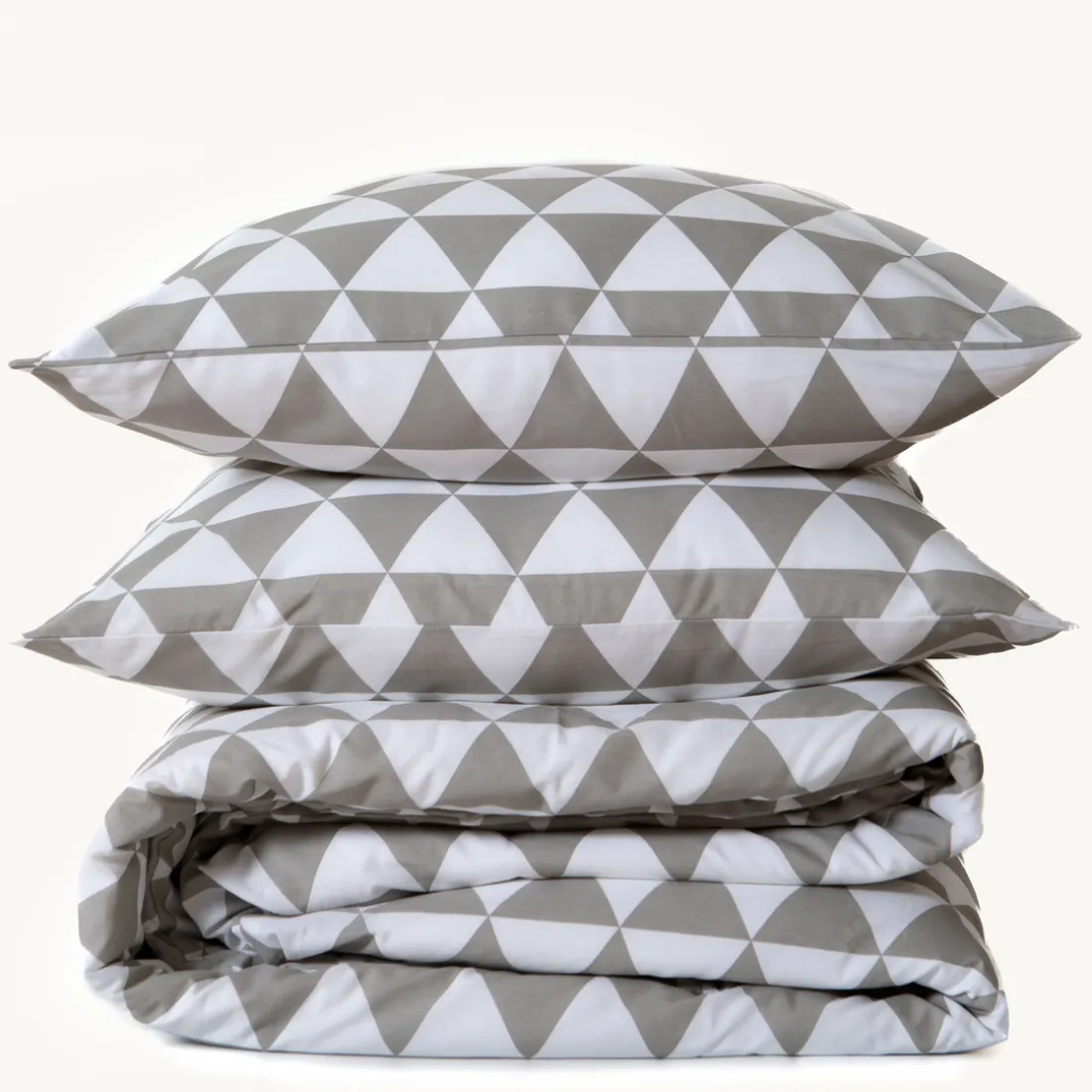 Parure de lit en Coton LORENZ- Gris/Blanc