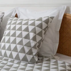 Parure de lit en Coton LORENZ- Gris/Blanc