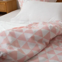 Parure de lit en Coton LORENZ- Rose/Blanc