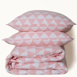Parure de lit en Coton LORENZ- Rose/Blanc