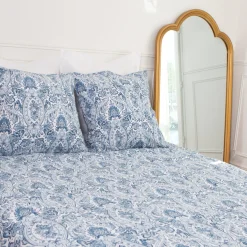 Parure de lit en coton MISTRY - Bleu