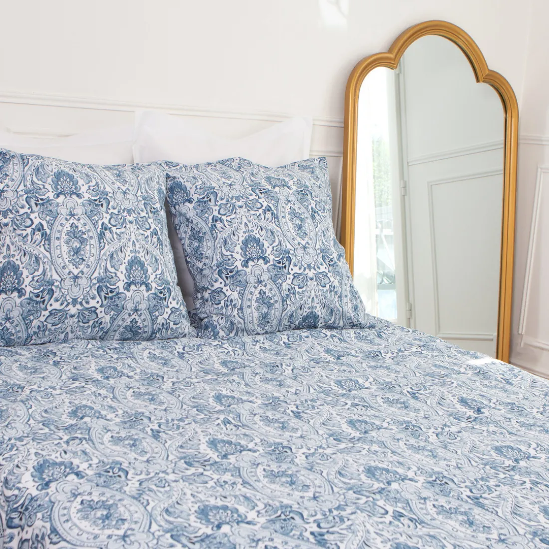 Parure de lit en coton MISTRY - Bleu