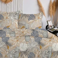 Parure de lit Housse de couette +2Taies 240X220 BORNEO beige