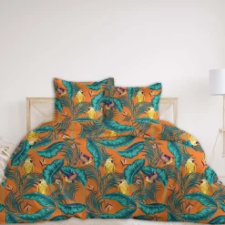 Parure de lit Housse de couette +2Taies 240X220 BRESIL orange