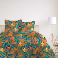 Parure de lit Housse de couette +2Taies 240X220 BRESIL orange