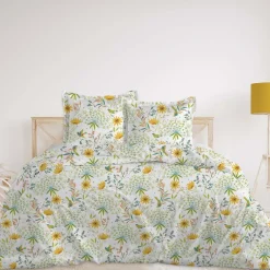 Parure de lit Housse de couette +2Taies 240X220 FIDJI jaune