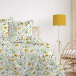 Parure de lit Housse de couette +2Taies 240X220 FIDJI jaune