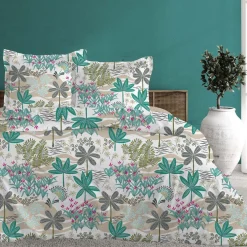 Parure de lit Housse de couette +2Taies 240X220 MALDIVES bleu