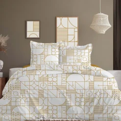 Parure de lit Housse de couette +2Taies 240X220 OSLO ocre