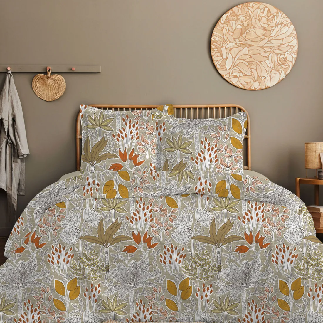 Parure de lit Housse de couette +2Taies 240X220 SAHEL taupe