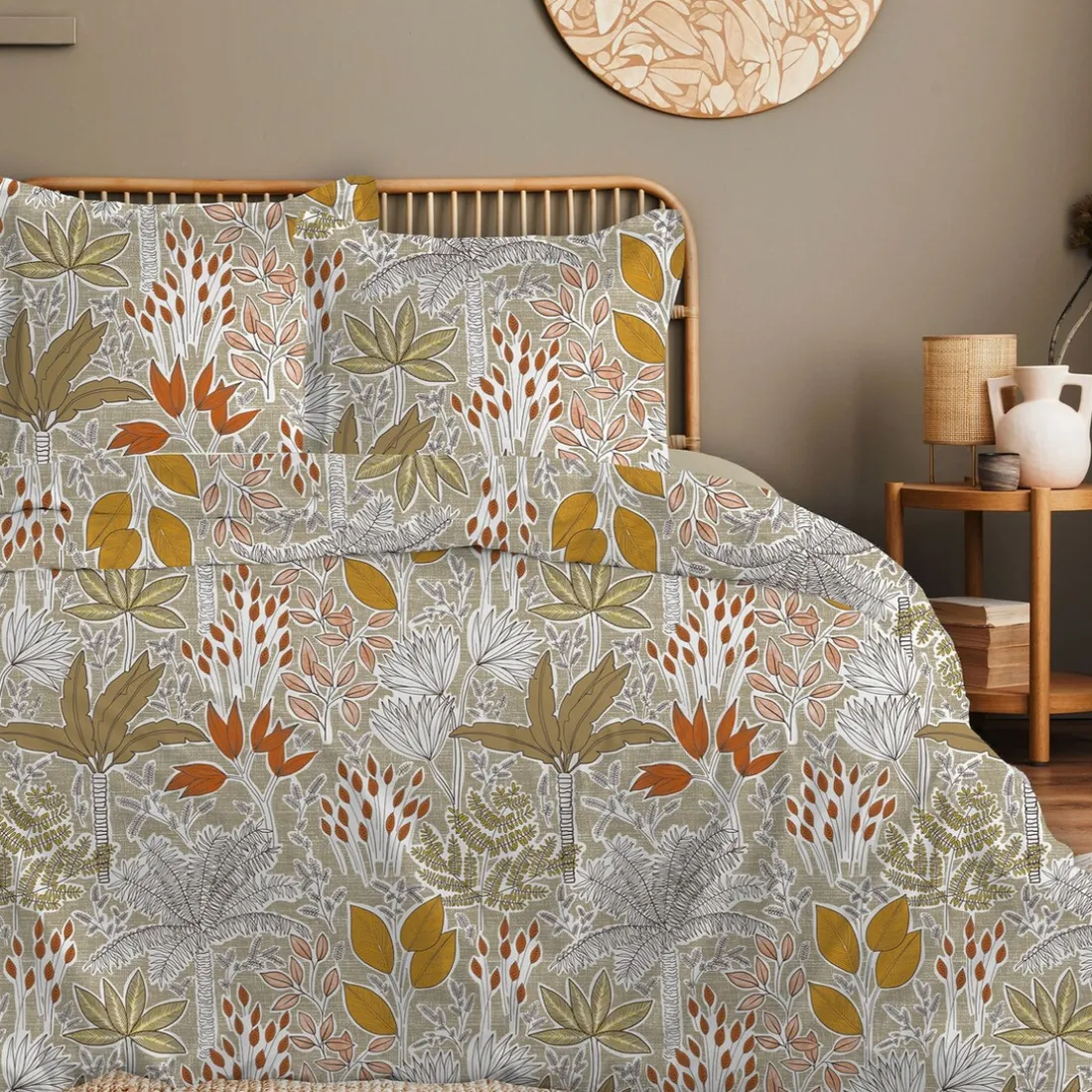Parure de lit Housse de couette +2Taies 240X220 SAHEL taupe