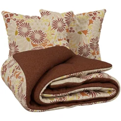 Parure de lit imprimée Daisie 240x220cm - marron