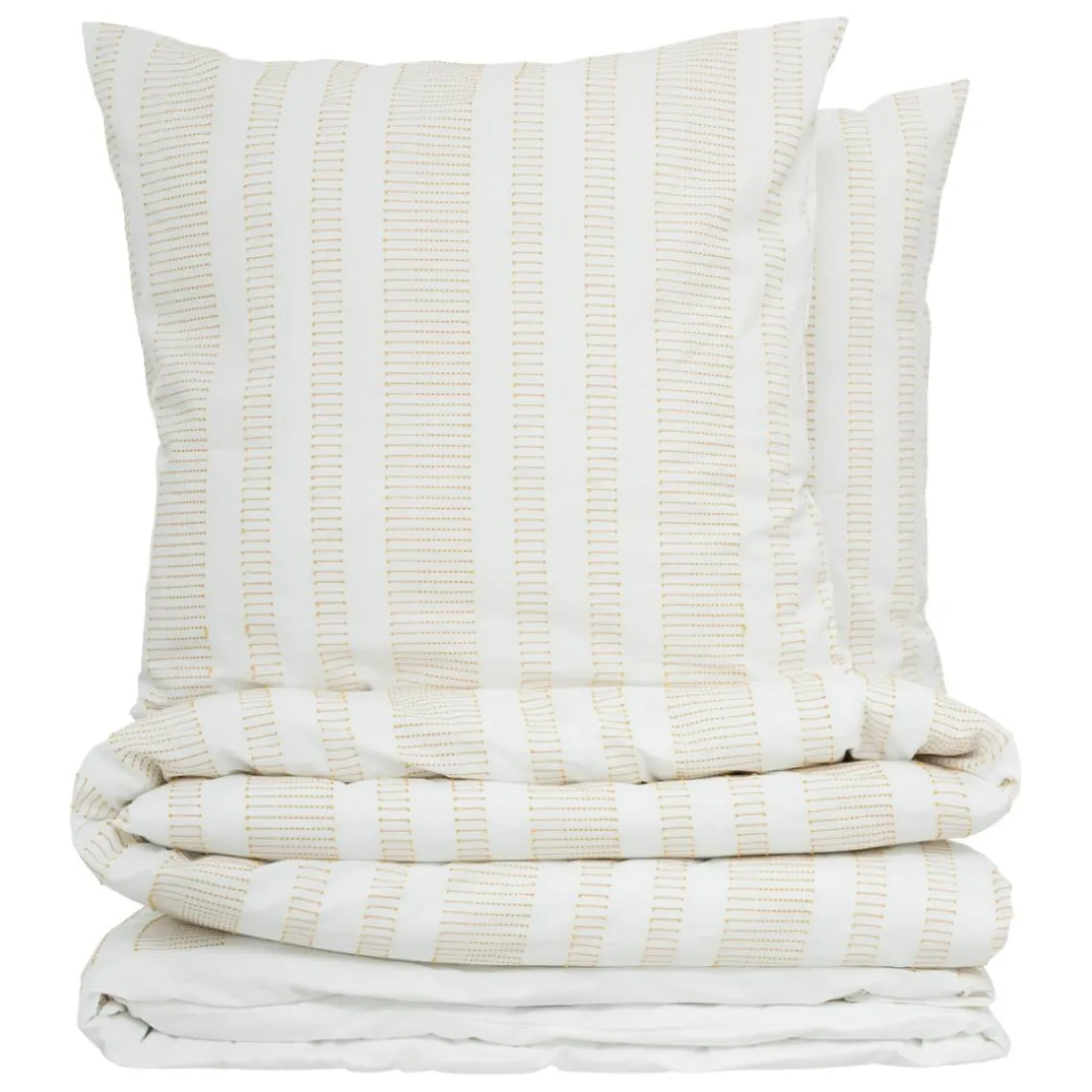 Parure de lit Isao coton blanc/jaune 260x240cm