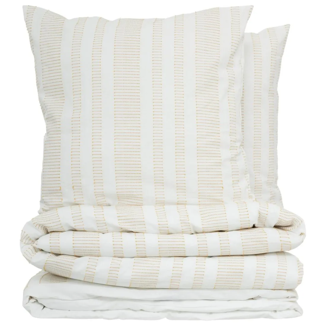 Parure de lit Isao coton blanc/jaune 240x220cm