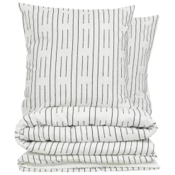Parure de lit Kain coton blanc/noir 260x240cm