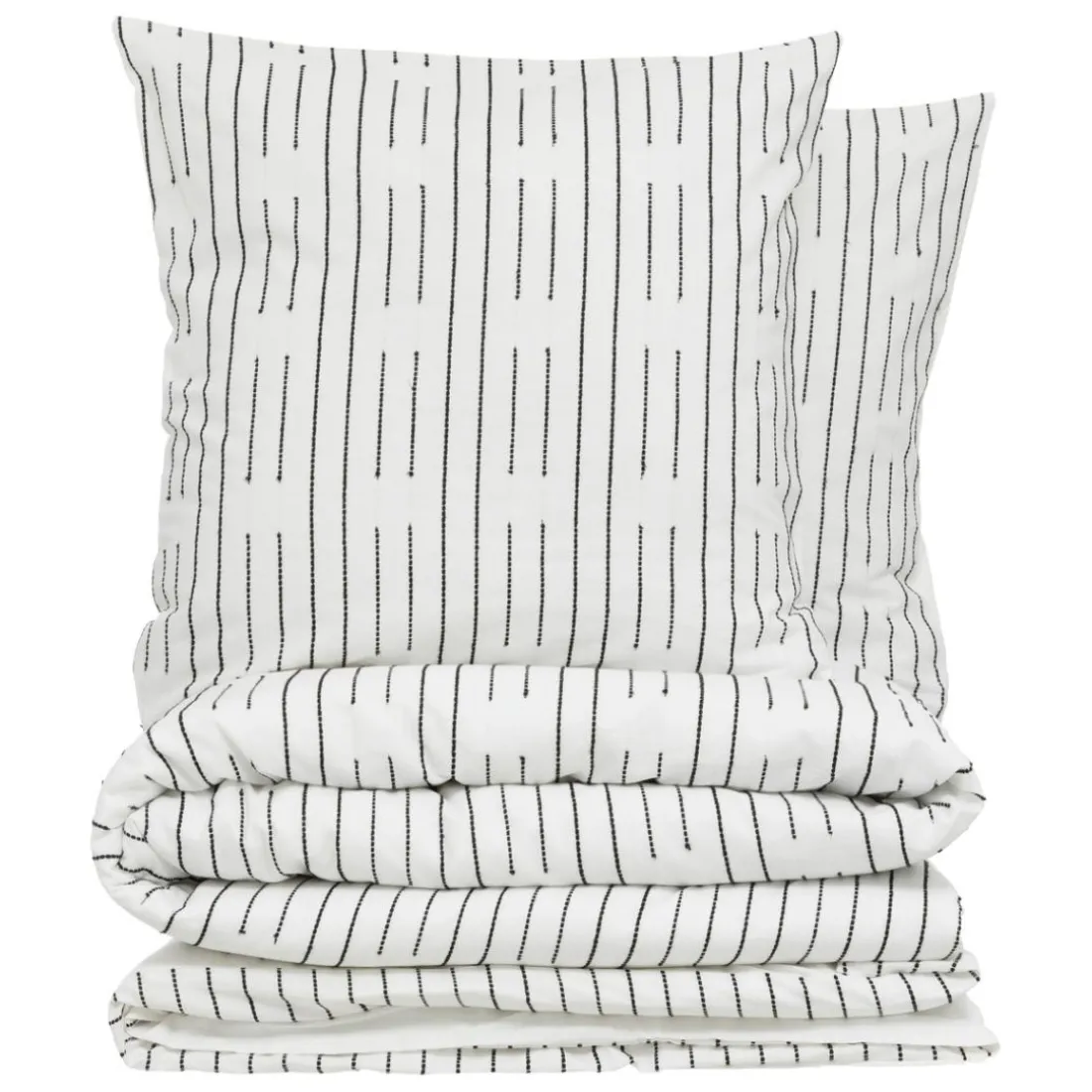 Parure de lit Kain coton blanc/noir 260x240cm