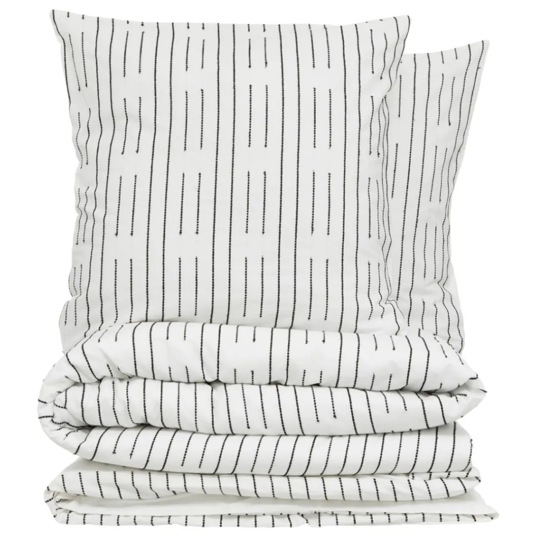 Parure de lit Kain coton blanc/noir 240x220cm