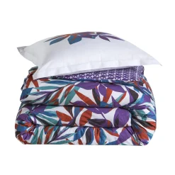 Parure drap plat 240 x 300 cm + 2 taies 65 x 65 percale EQUINOXE Violine