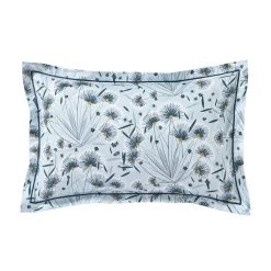 Parure Drap plat 240 x 300 cm + 2 taies 65 x 65 + DH FLOREA Bleu céleste