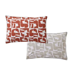 Parure Drap plat 240 x 300 cm+ 2 taies 65 x 65 + DH CRAFT Terra Cota