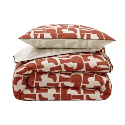 Parure Drap plat 240 x 300 cm+ 2 taies 65 x 65 + DH CRAFT Terra Cota