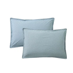 Parure drap plat 240 x 300 cm+ 2 taies 65 x 65 percale DANDY Sauge