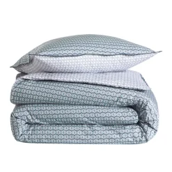 Parure drap plat 240 x 300 cm+ 2 taies 65 x 65 percale DANDY Sauge
