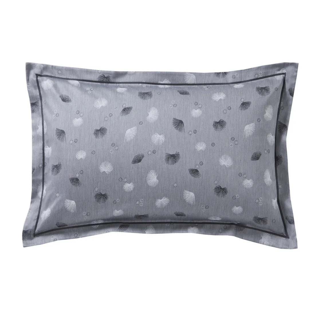 Parure drap plat 240 x 300 cm + 2 taies 65 x 65 satin jacquard KYOTO Graphite