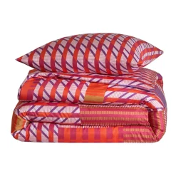 Parure drap plat 240x230cm + 2 taies 65 x 65 satin FUSION Ultraviolet