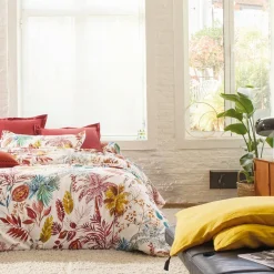 Parure Housse de Couette et 2 Taies d'oreiller PALMERAIE - Tomette