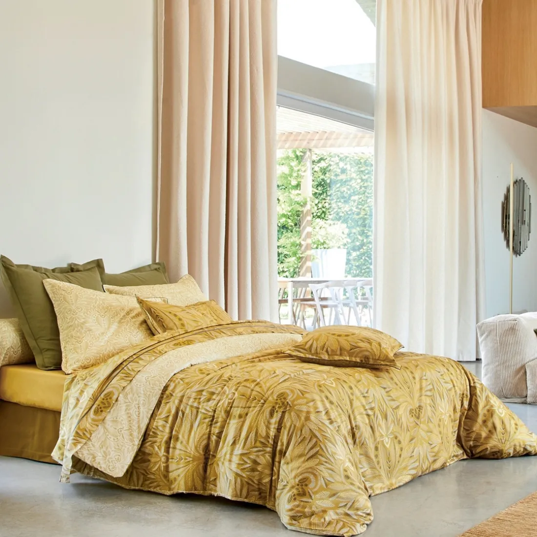Parure Housse de Couette Taies d'oreiller Jaune Soleil VIRTUOSO