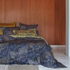 Parure Housse de couette + 2 taies satin 65 x 65 ELIXIR Indigo