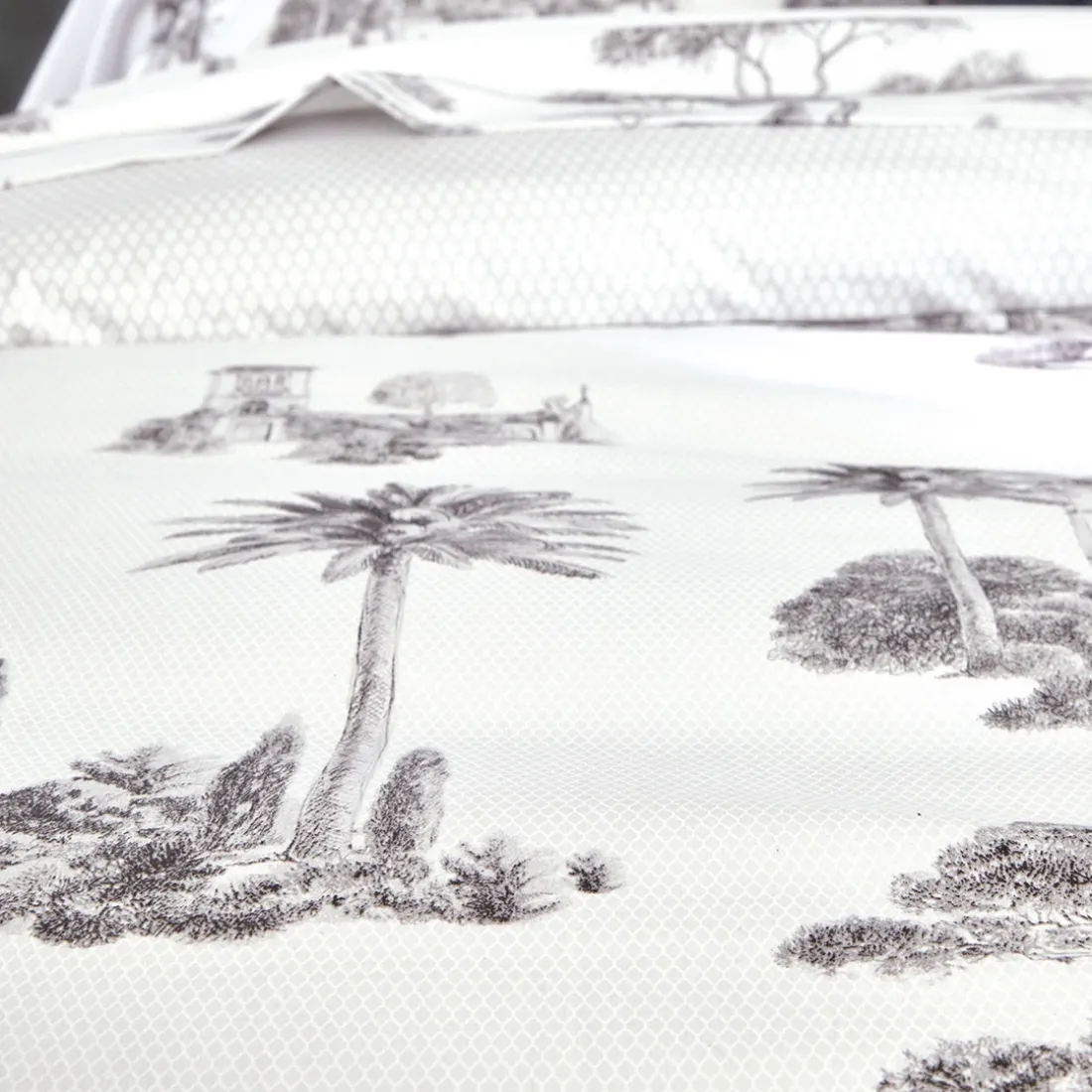 Parure Housse de Couette et2 Taies d'oreiller BourdonGraphi Blanc
