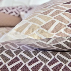 Parure Housse de Couette et 2 Taies d'oreiller NUANCES Grenat