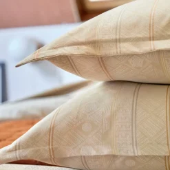 Parure Housse de Couette Taies d'oreiller ALLEGRO Naturel