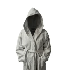 Peignoir à Capuche en Coton 470 gm² TERTIO®- gris perle