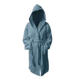 Peignoir à Capuche en Coton 470 gm² TERTIO® - Bleu Orage