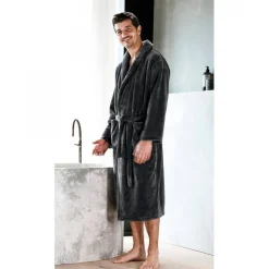 Peignoir bain col châle microfibre ATHENA anthracite