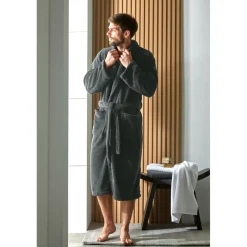 Peignoir bain col châle microfibre ATHENA anthracite