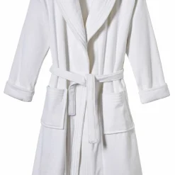 Peignoir de bain col châle intérieur éponge/extérieur velours QUIETUDE blanc